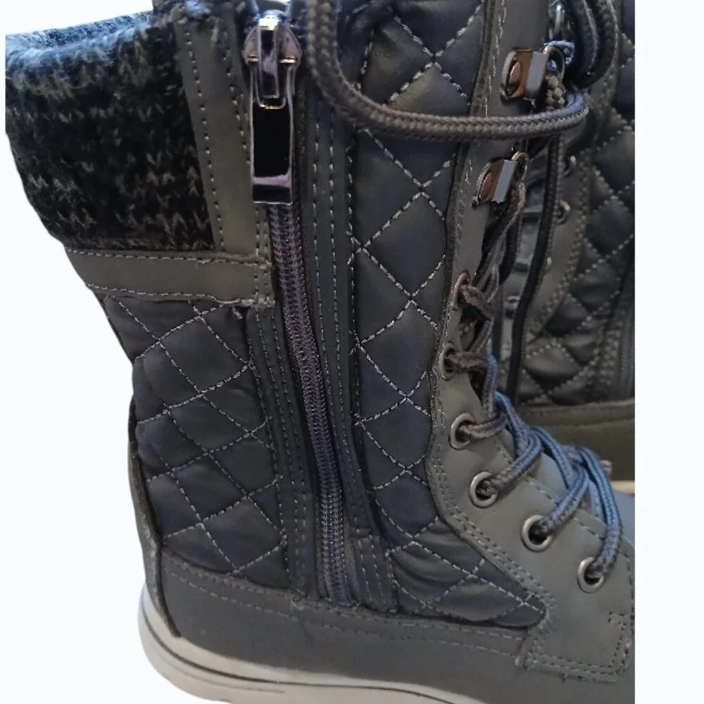 POLAR Lace-Up Faux Fur Mid-Calf Winter Boots